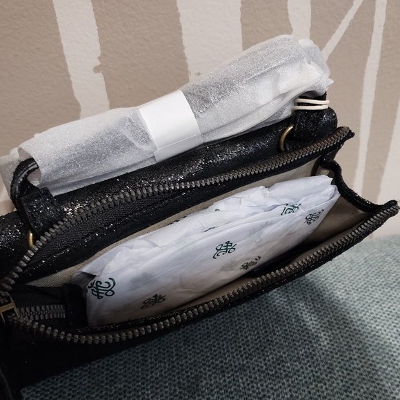 American Leather Co.: Black Glitter Crossbody Bag